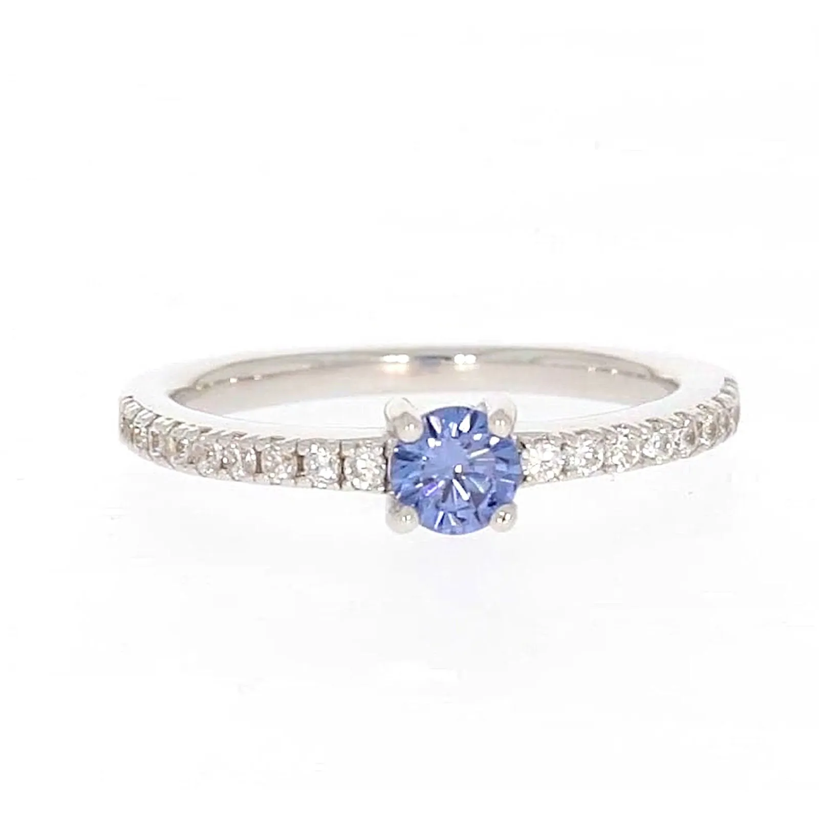 Sterling Silver with Blue Cubic Zirconia Stacker Ring