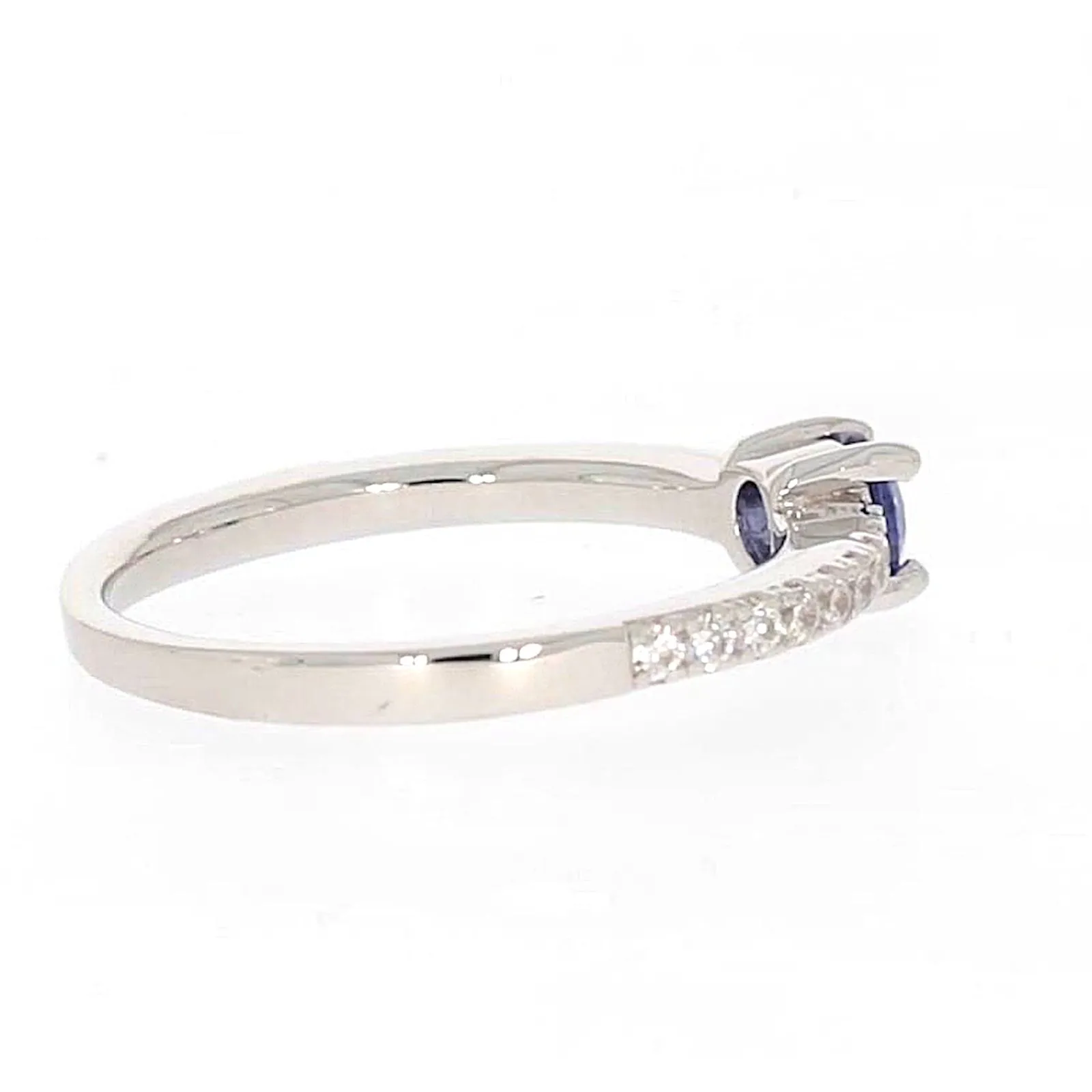 Sterling Silver with Blue Cubic Zirconia Stacker Ring