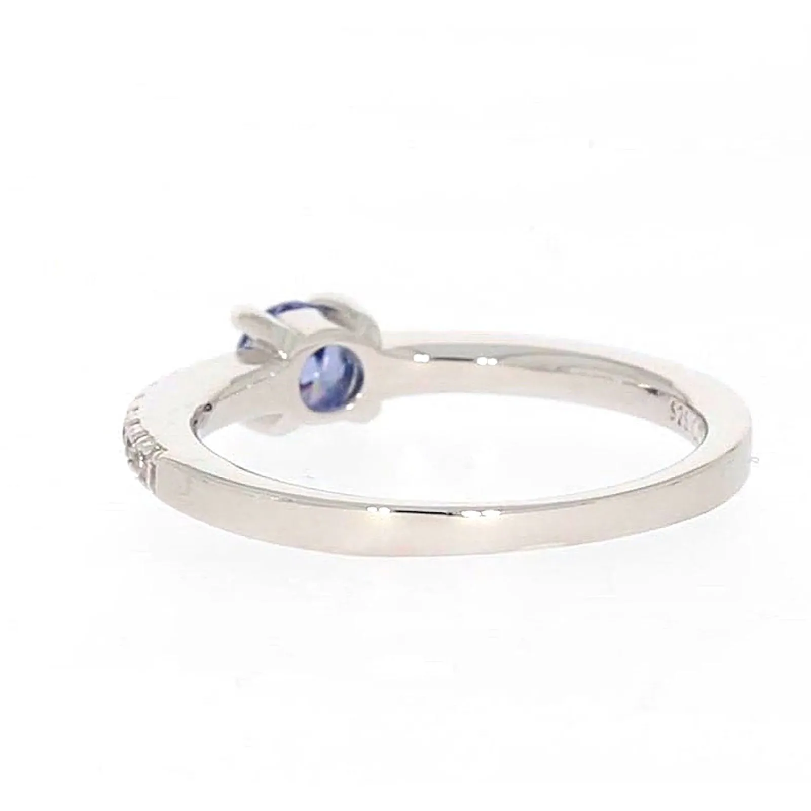 Sterling Silver with Blue Cubic Zirconia Stacker Ring