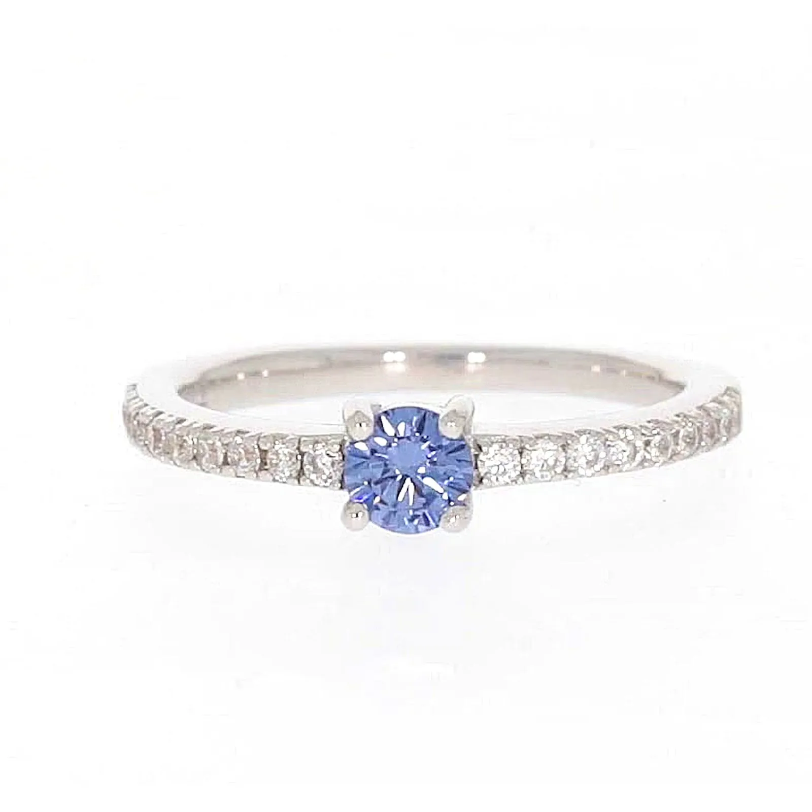 Sterling Silver with Blue Cubic Zirconia Stacker Ring