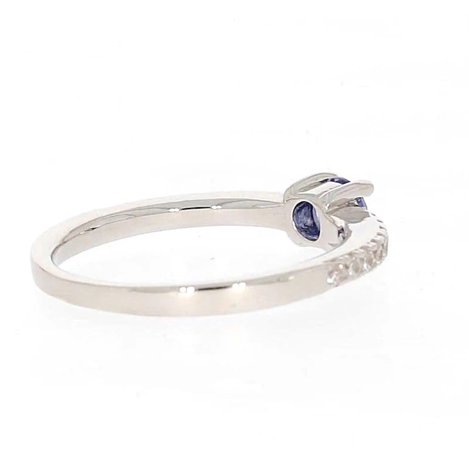 Sterling Silver with Blue Cubic Zirconia Stacker Ring