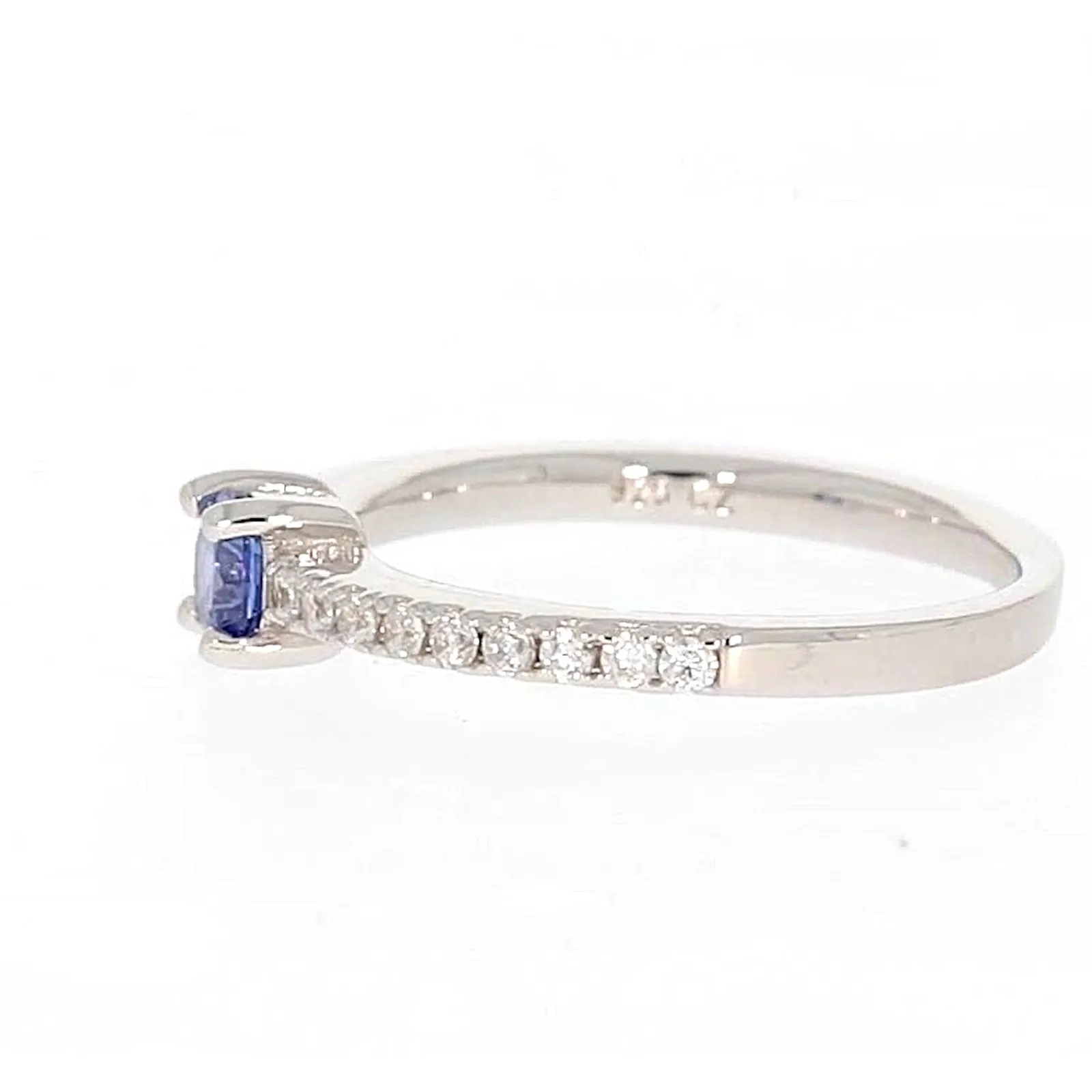 Sterling Silver with Blue Cubic Zirconia Stacker Ring