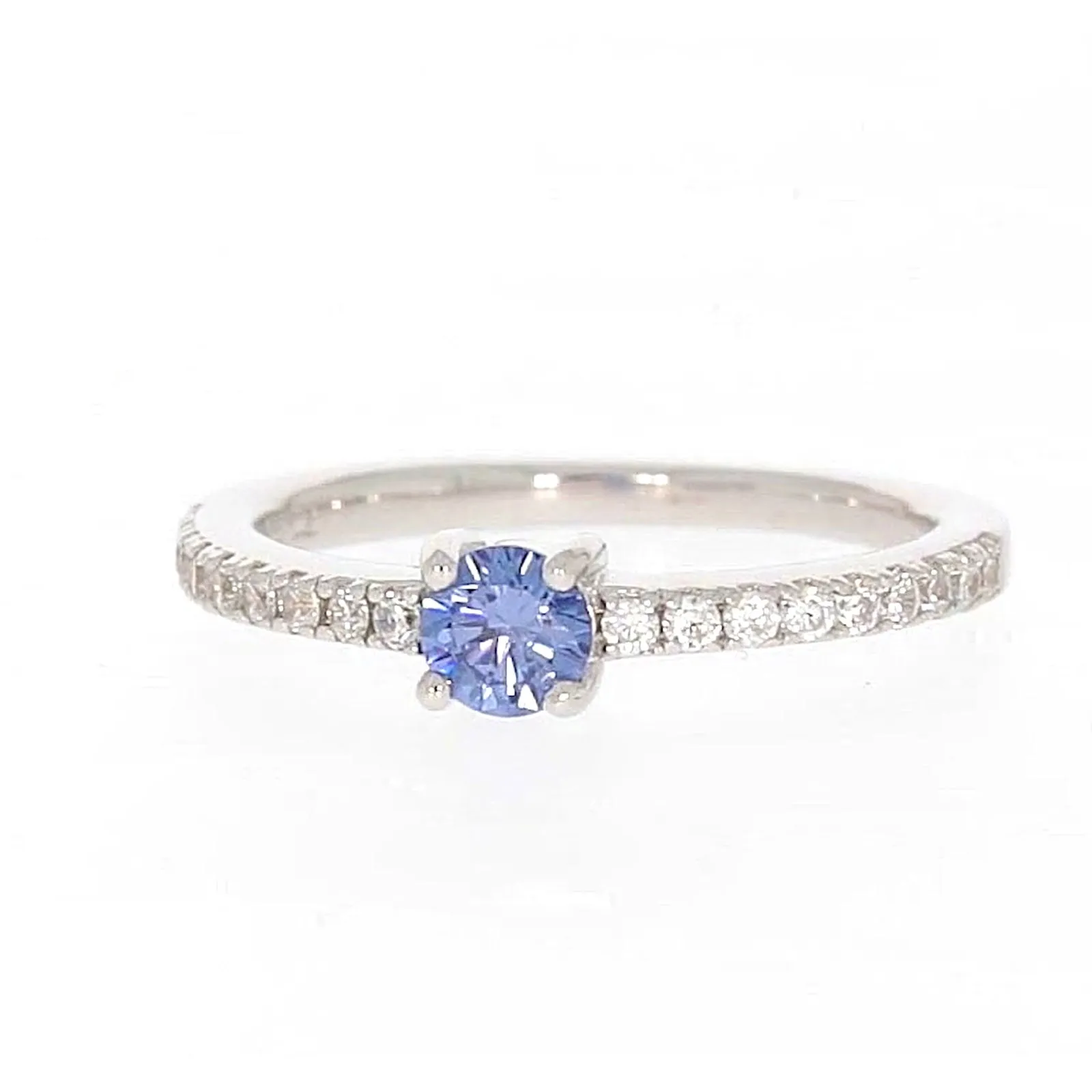 Sterling Silver with Blue Cubic Zirconia Stacker Ring