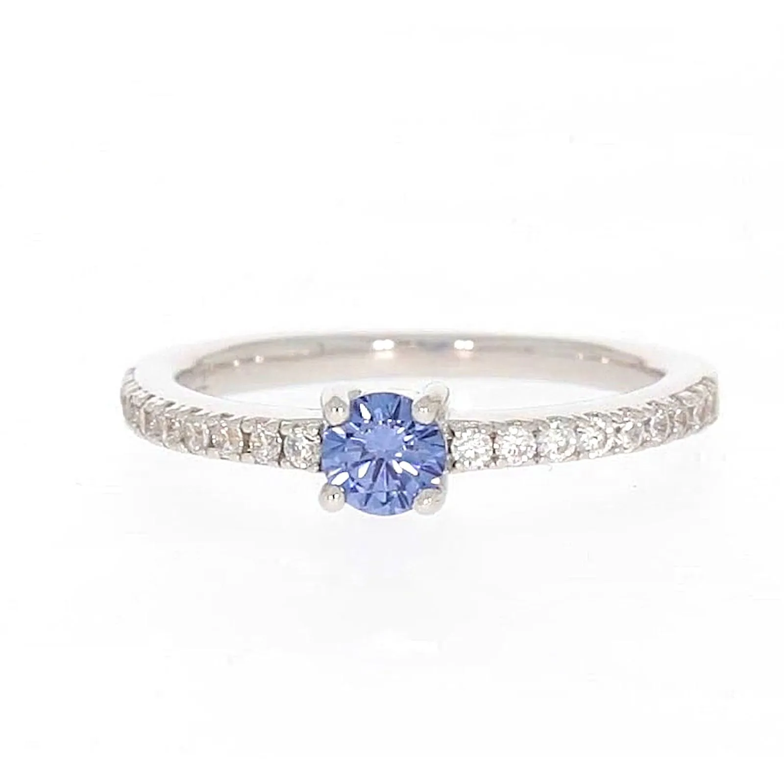 Sterling Silver with Blue Cubic Zirconia Stacker Ring