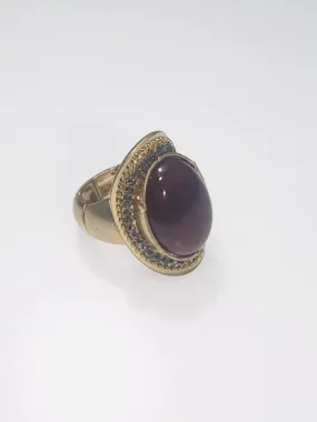 Stretch Ethnic Ring With Marron Stone