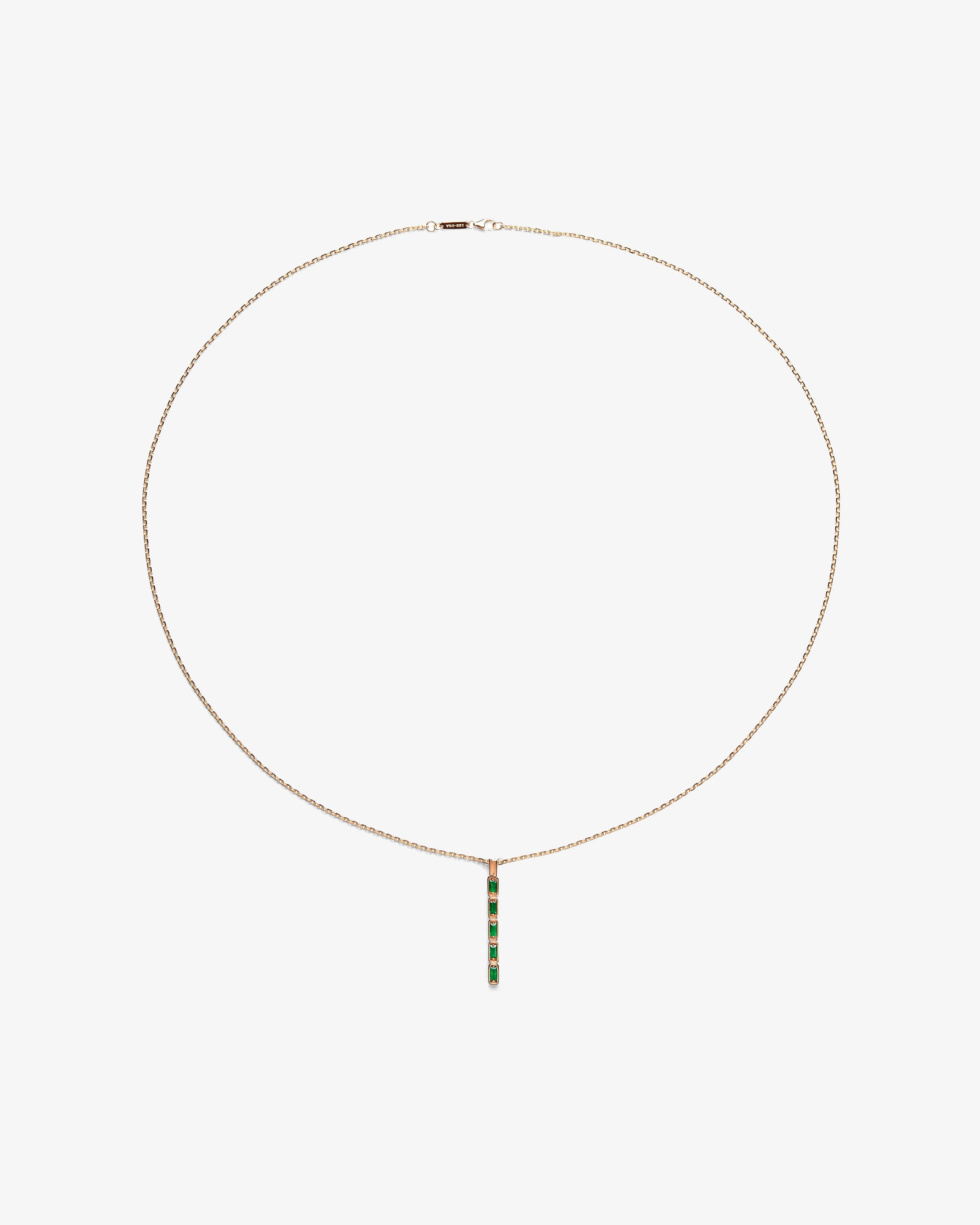 Suzanne Kalan - Women's Emerald Baguette Necklace - (Yellow Gold)