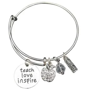 Teacher Love Inspire Bangle Bracelet