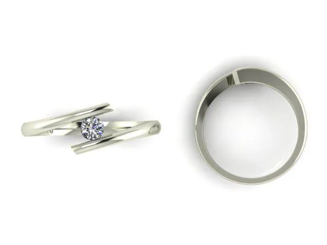 Tension Set Diamond Engagement Ring