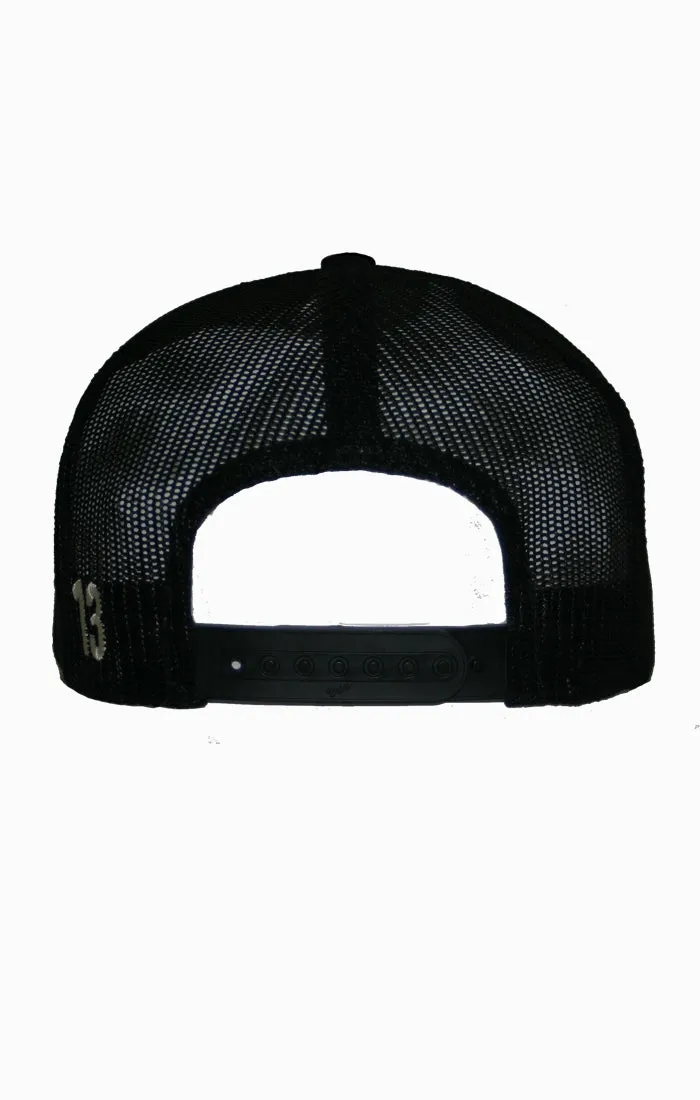 The BRICK Poplin/Mesh Trucker Cap - BLACK