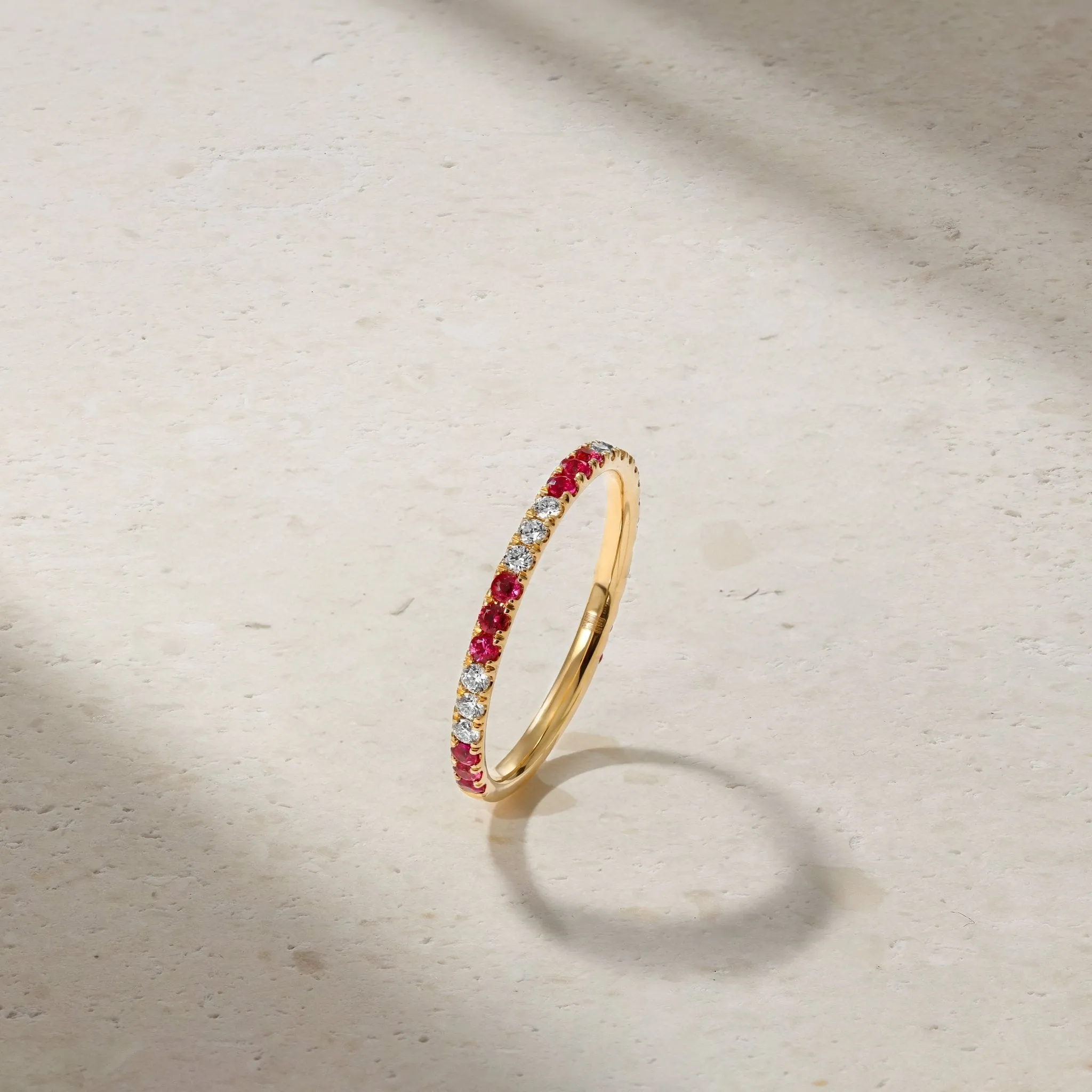 Thread Ruby and Diamond Ring