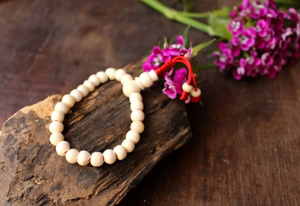 Tibetan White Bone Adjustable Bracelet