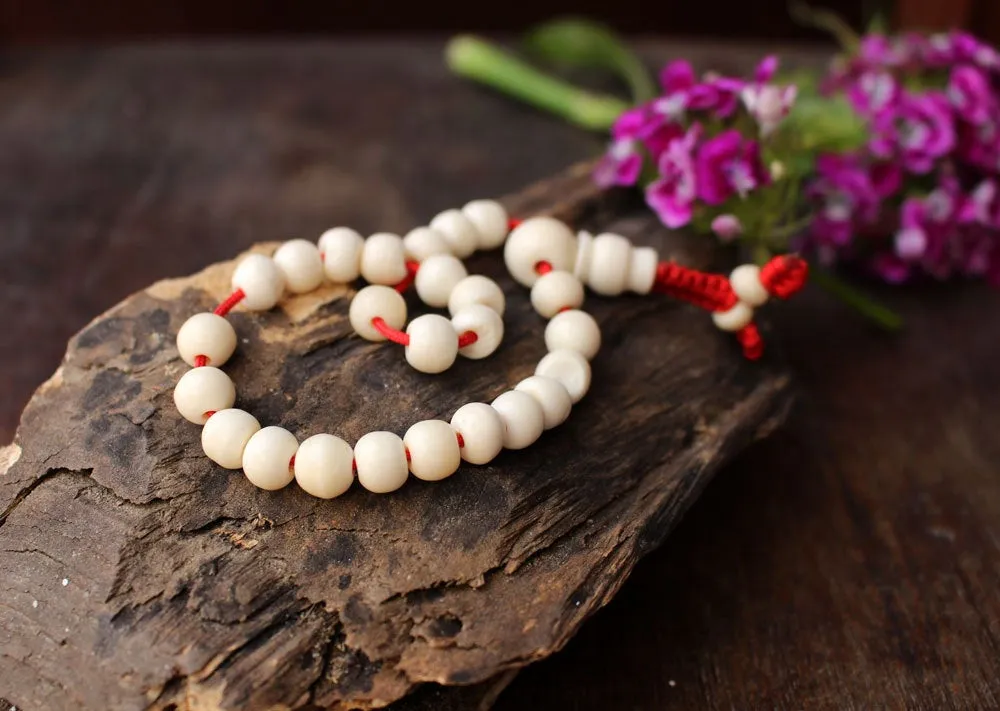 Tibetan White Bone Adjustable Bracelet