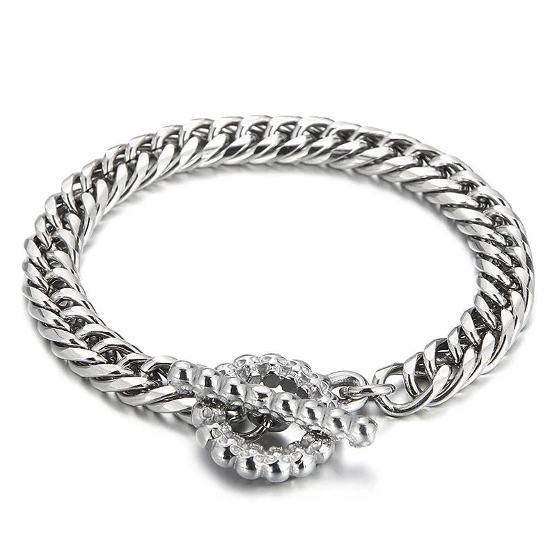 Trendy Skull Steel Couple Bracelet for Men and Women - Classic Niche Jewelry