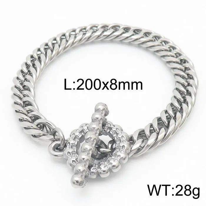 Trendy Skull Steel Couple Bracelet for Men and Women - Classic Niche Jewelry