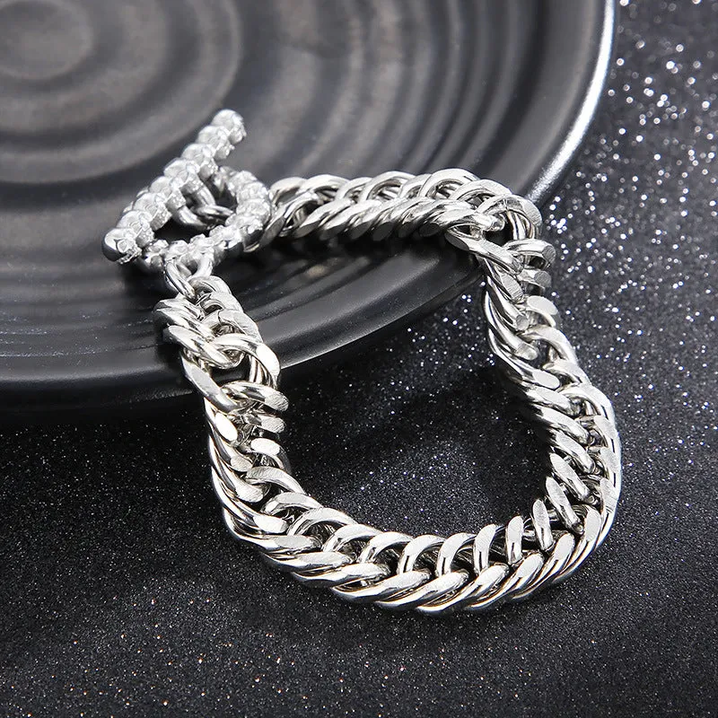 Trendy Skull Steel Couple Bracelet for Men and Women - Classic Niche Jewelry