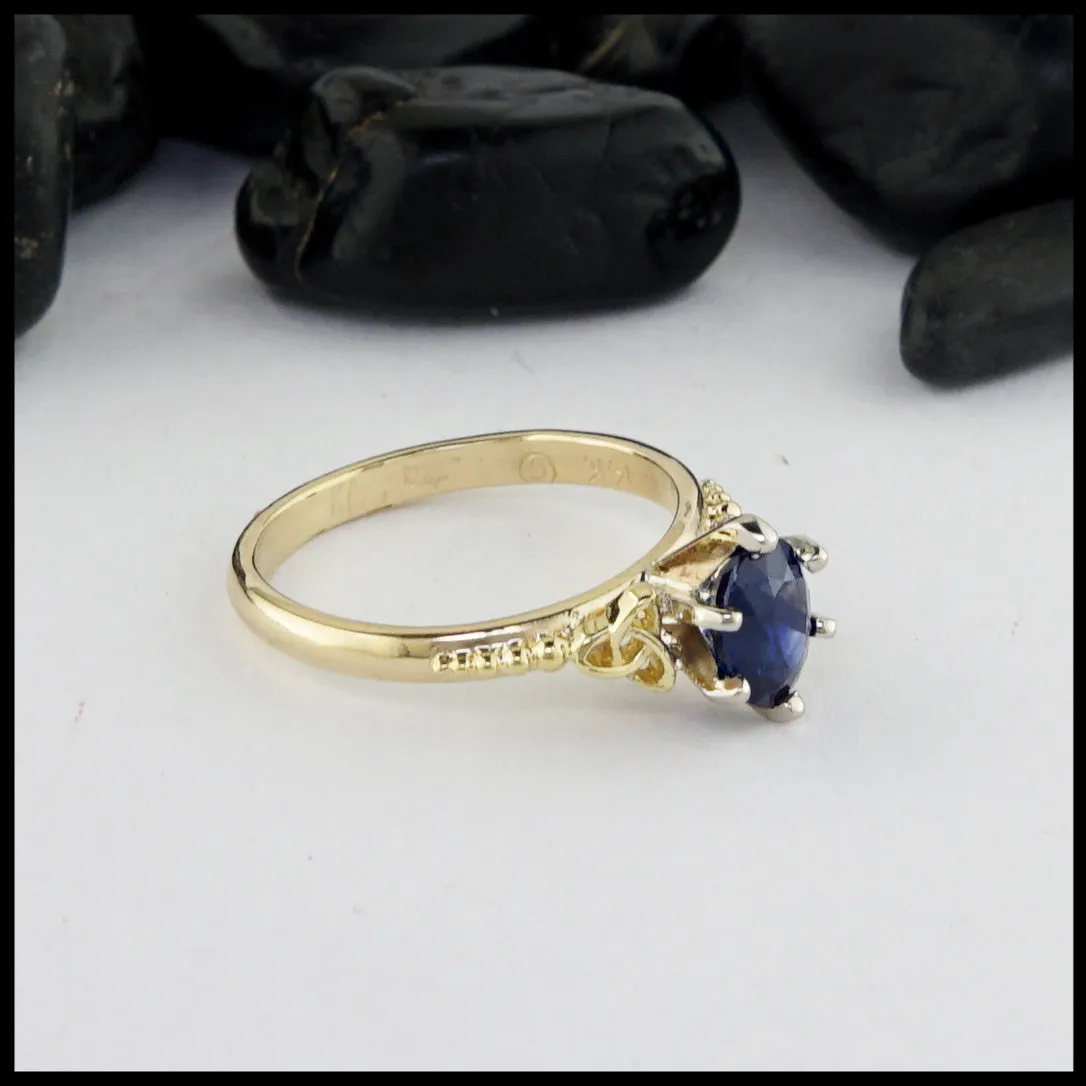 Trinity Knot Blue Sapphire Ring