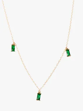 Triple Emerald Drop Necklace