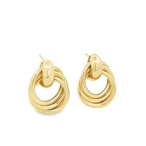 Triple Ring Intertwined Earrings (J129A)