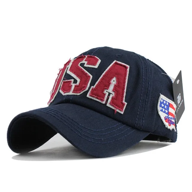 USA Embroidered Patched Letter  Baseball Cap