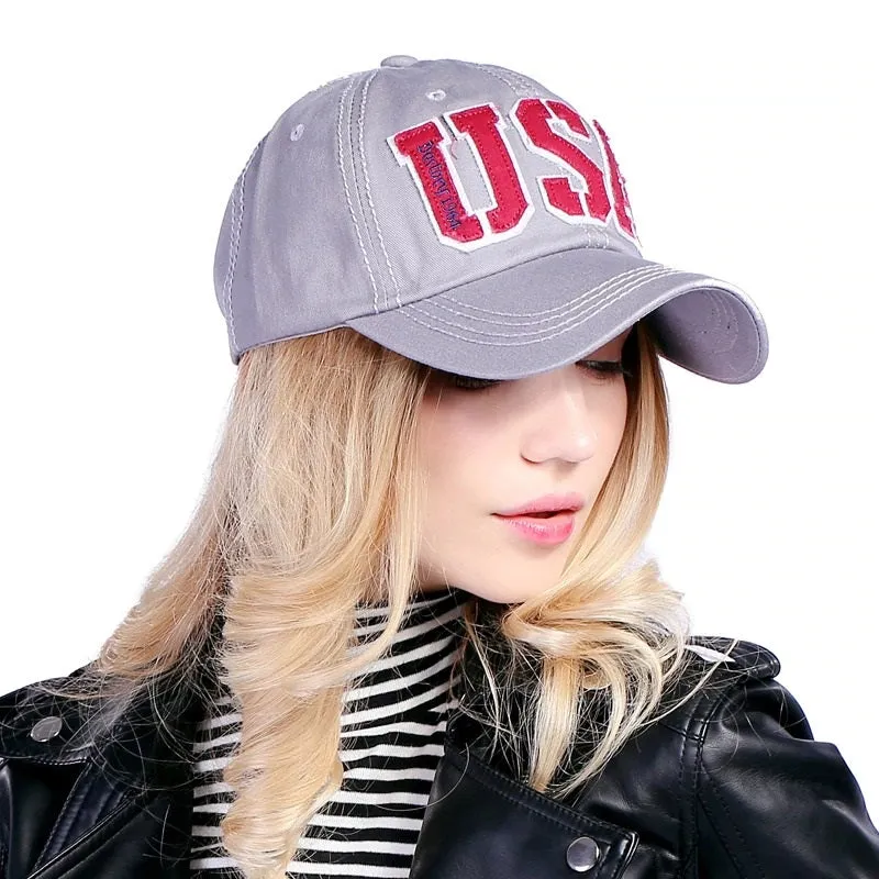 USA Embroidered Patched Letter  Baseball Cap