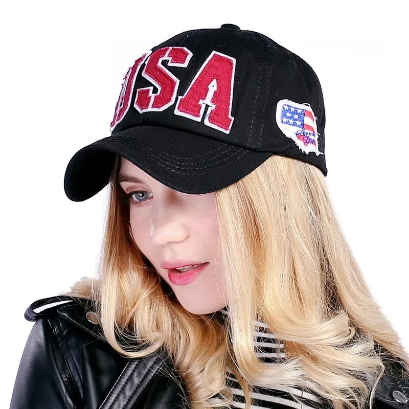 USA Embroidered Patched Letter  Baseball Cap