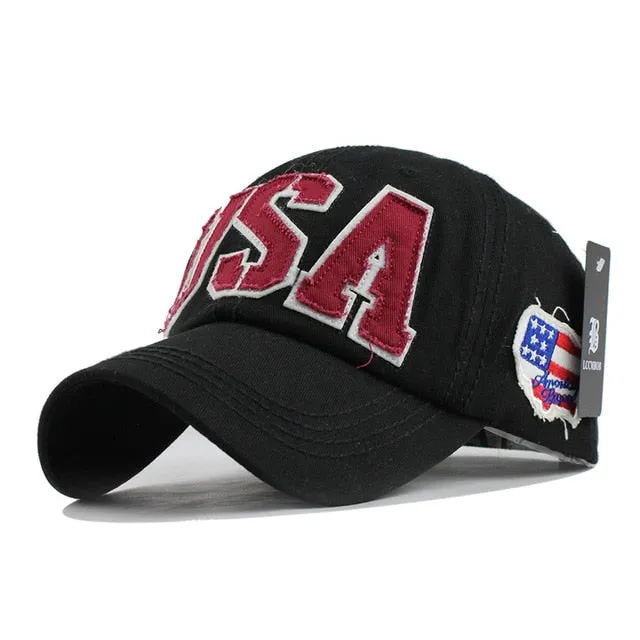 USA Embroidered Patched Letter  Baseball Cap