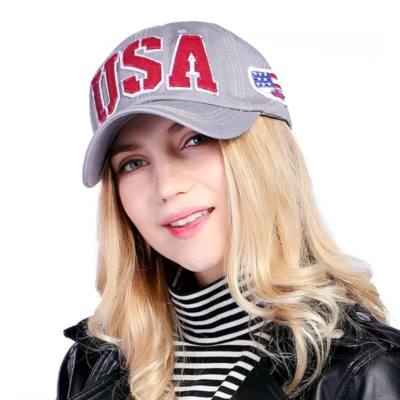 USA Embroidered Patched Letter  Baseball Cap