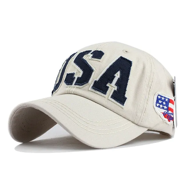 USA Embroidered Patched Letter  Baseball Cap