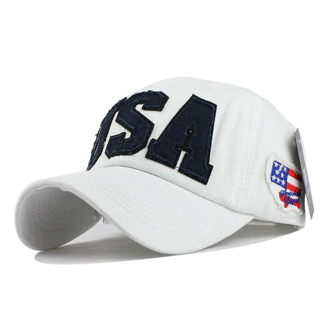 USA Embroidered Patched Letter  Baseball Cap