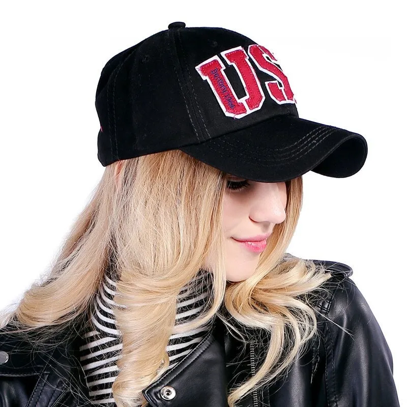 USA Embroidered Patched Letter  Baseball Cap