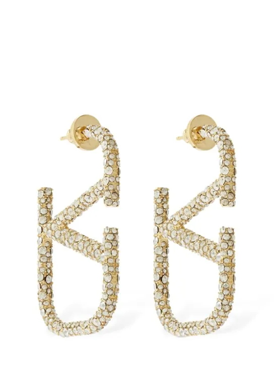 Valentino Garavani   4.5cm crystal V logo earrings 