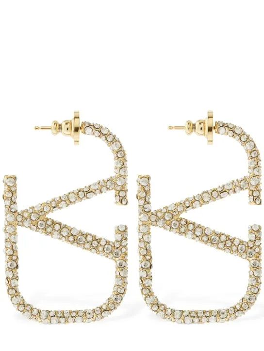 Valentino Garavani   4.5cm crystal V logo earrings 