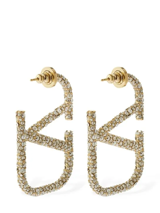 Valentino Garavani   4.5cm crystal V logo earrings 