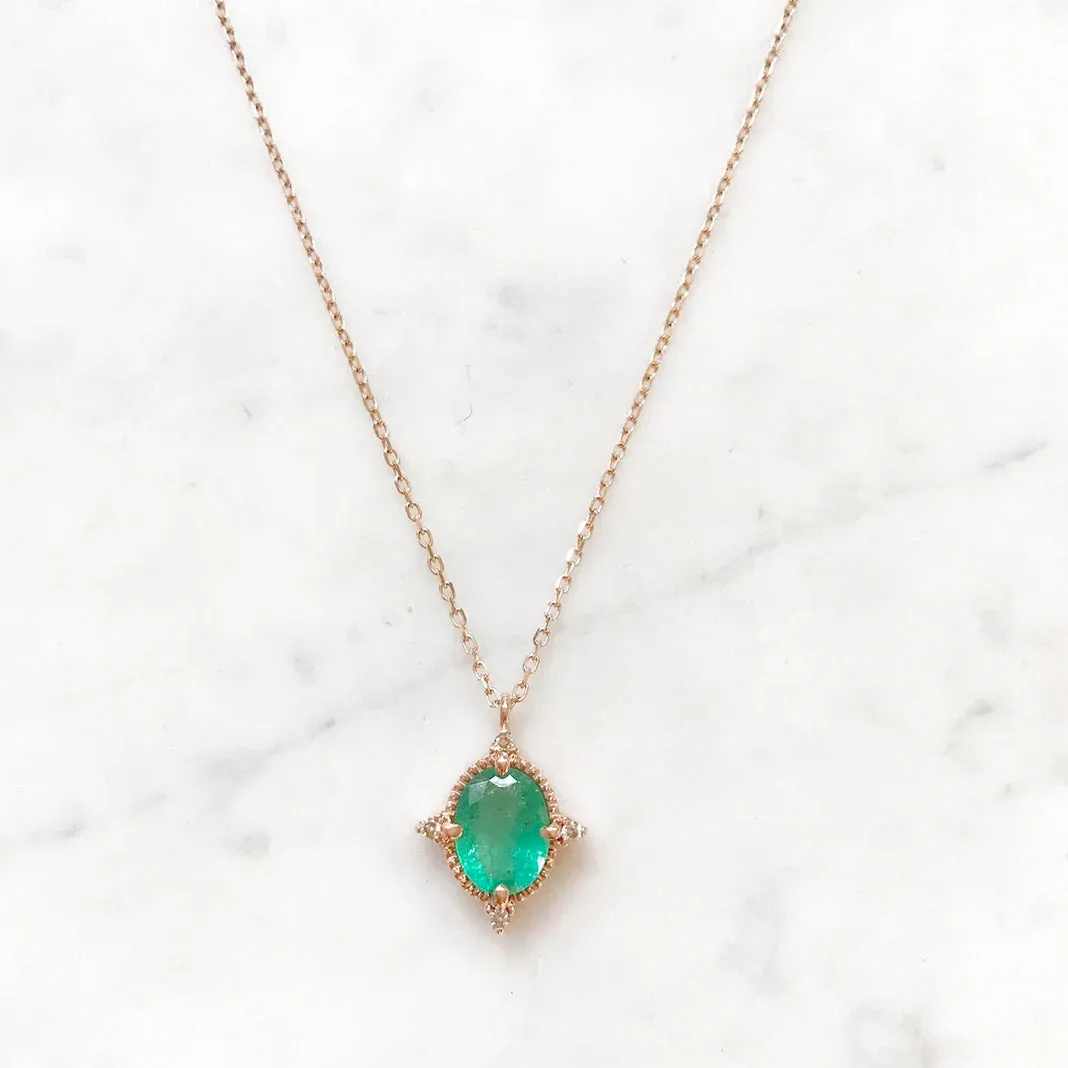 Victorian Emerald Pendant Necklace