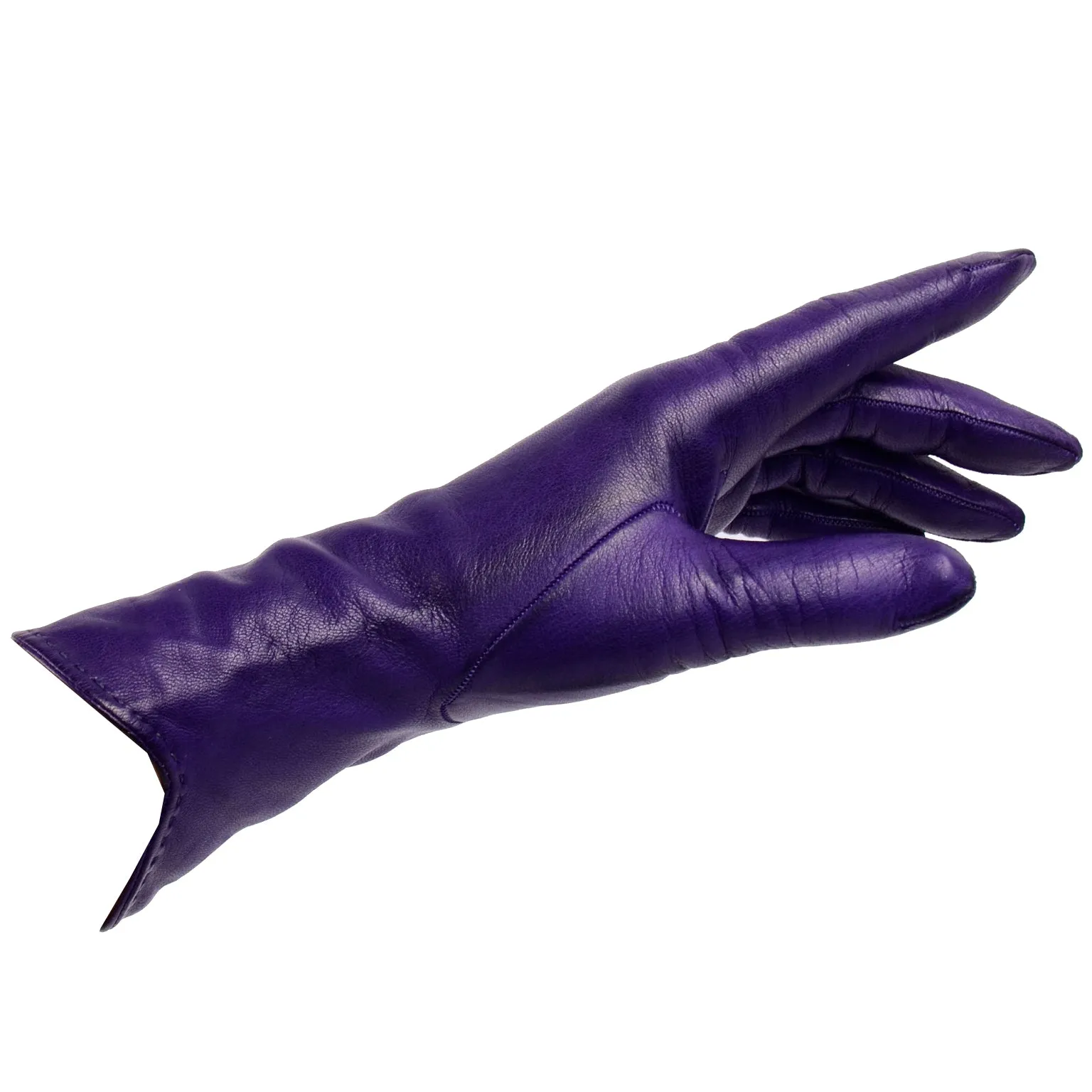 Vintage Bill Blass Purple Leather Silk Lined Gloves