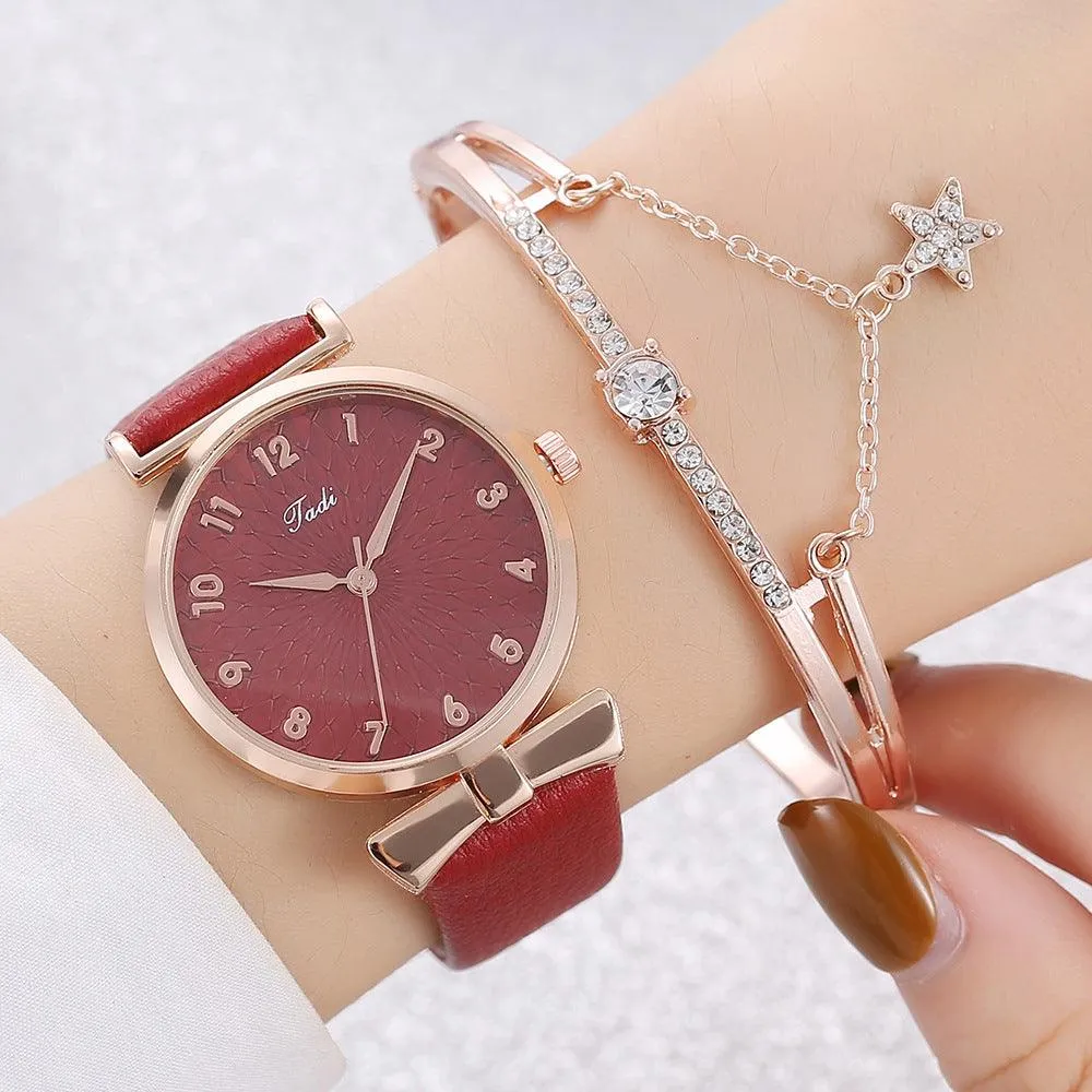 Watch Female Student New Watch Set Fashion Literal Drainage Product Bracelet Set Watch