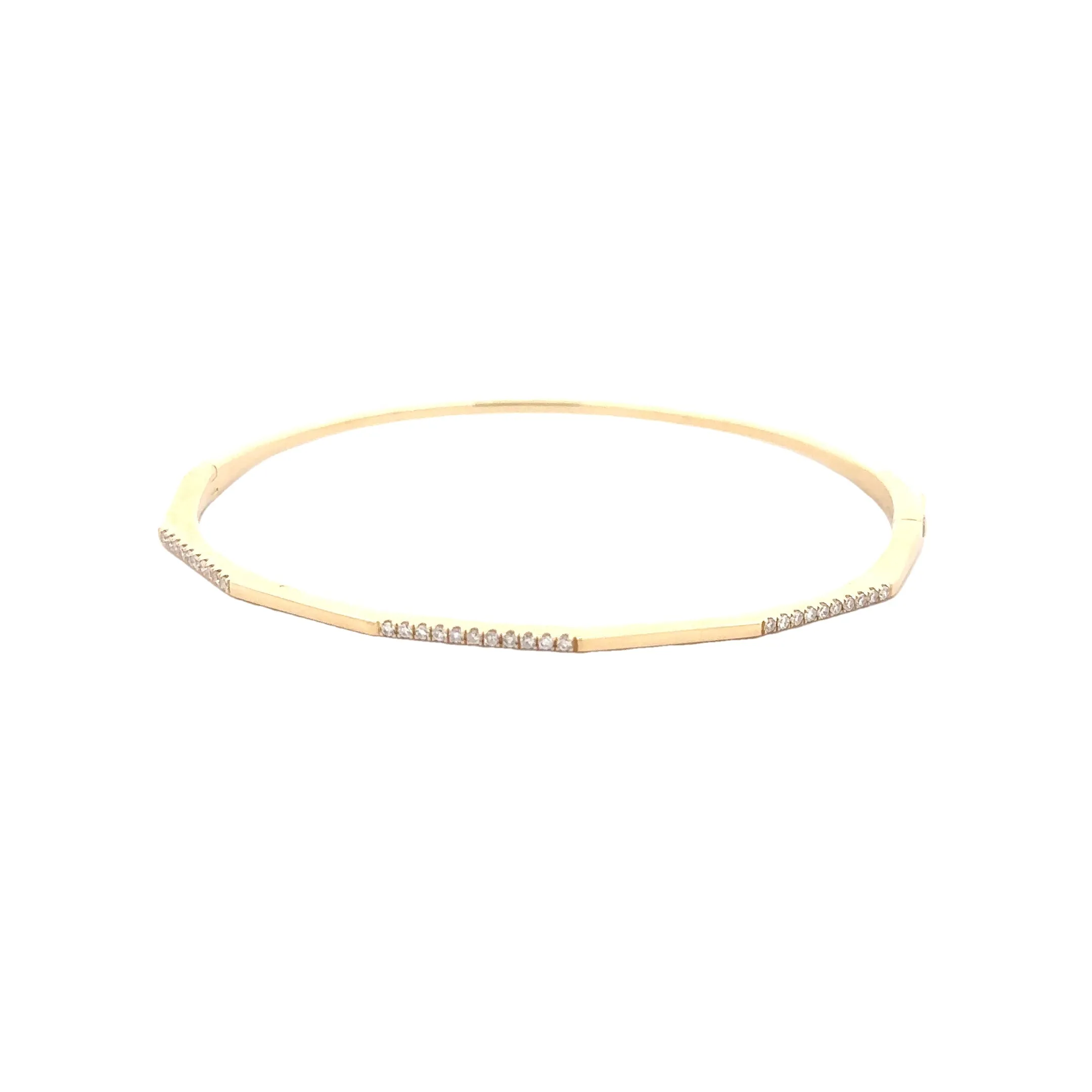 WD1275 14kt gold and Diamond open bangle bracelet